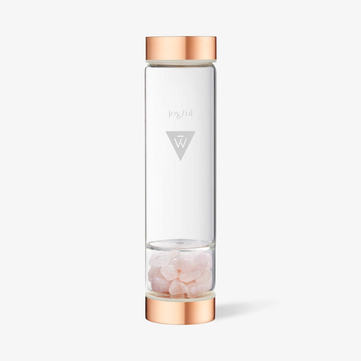 Rose Quartz Crystal Water Bottle - Joyful