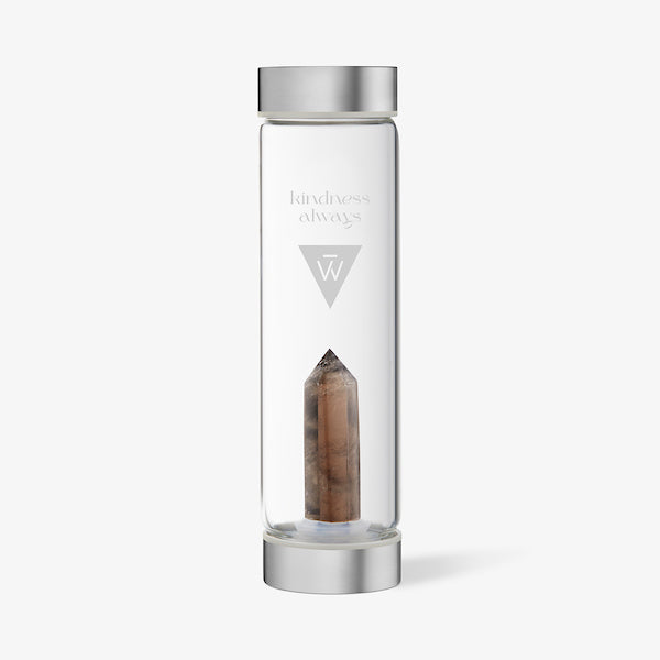 Smokey Quartz Crystal Water Bottle - Kindness Always